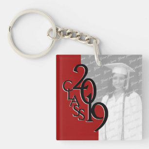 2019 Red Graduation Picture Keychain