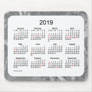 2019 Silver Holiday Calendar by Janz Mouse Pad