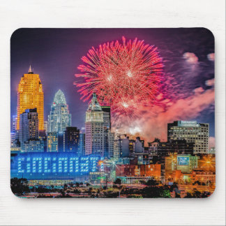 2019 WEBN Fireworks Cincinnati Skyline Photograph  Mouse Pad