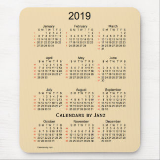 2019 Wheat 52 Week Calendar by Janz Mouse Pad