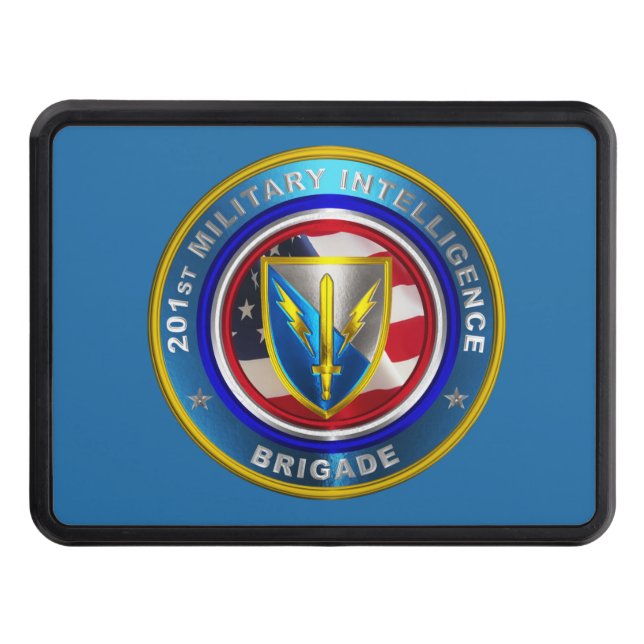 201st Expeditionary Military Intelligence Brigade Trailer Hitch Cover (Front)