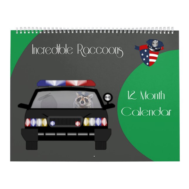 2020 12 month Raccoon Calendar (Cover)