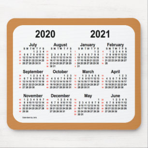 2020-2021 52 Week Calendar by Janz Peru Gold Mouse Pad