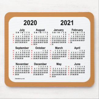 2020-2021 52 Week Calendar by Janz Peru Gold Mouse Pad