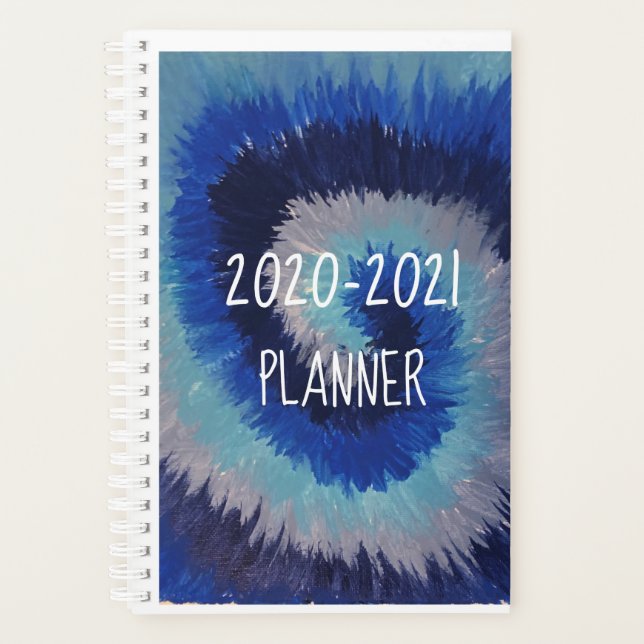 2020-2021 Blue Tie Dye Planner (Devant)