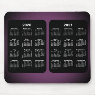 2020-2021 Foggy Purple Neon Calendar by Janz Mouse Pad