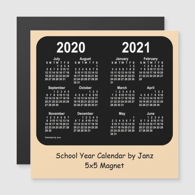 2020-2021 School Year Calendar by Janz Wheat Neon (Front/Back)