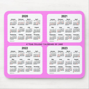 2020-2023 Violet 4 Year Holiday Calendar by Janz Mouse Pad