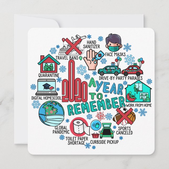 2020 A Year To Remember Funny Christmas Flat Holiday Card (Front)