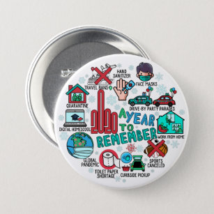2020 A Year To Remember Round Highlights Pinback 3 Inch Round Button
