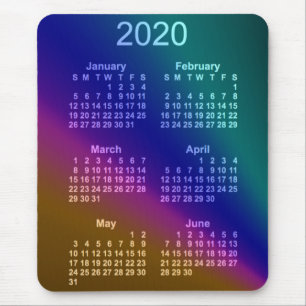 2020 Aurora 6 Month Calendar by Janz Mouse Pad