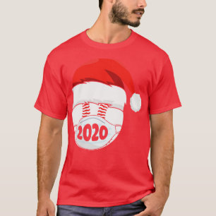 2020 Baseball Santa hat Face Mask d Christmas Gift T-Shirt