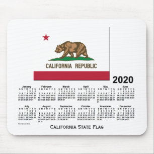 2020 Calendar by Janz California State Flag Mouse Pad