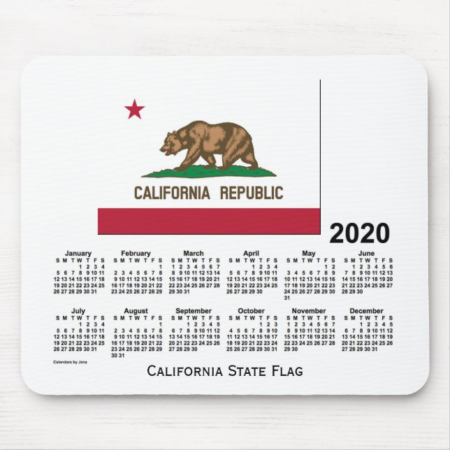 2020 Calendar by Janz California State Flag Mouse Pad (Front)