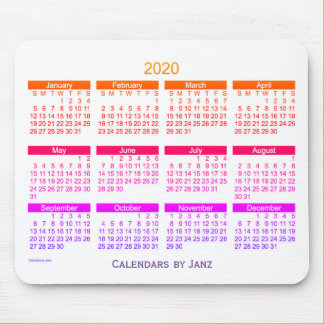 2020 Calendar by Janz Ipanema Bold Mouse Pad