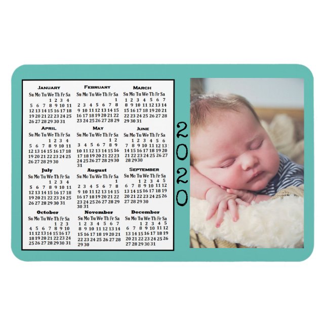 2020 Calendar Magnet Custom Colour Photo Magnet (Horizontal)