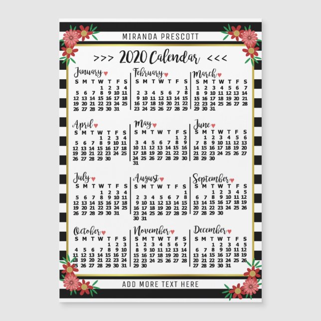 2020 Calendar (See Description for New Version) (Front)