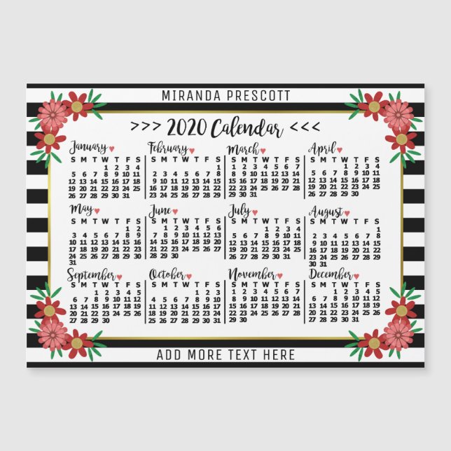 2020 Calendar (See Description for New Version) (Front)