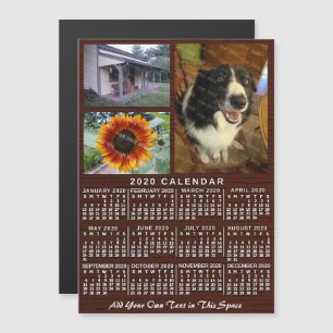 2020 Calendar (See Description for New Version) Magnetic Invitation