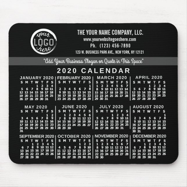 2020 Calendar (See Description for New Version) Mouse Pad (Front)
