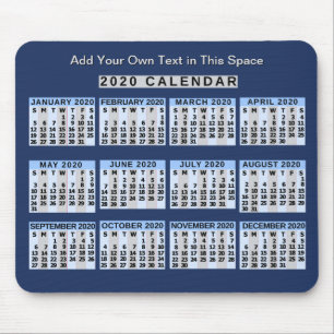 2020 Calendar (See Description for New Version) Mouse Pad