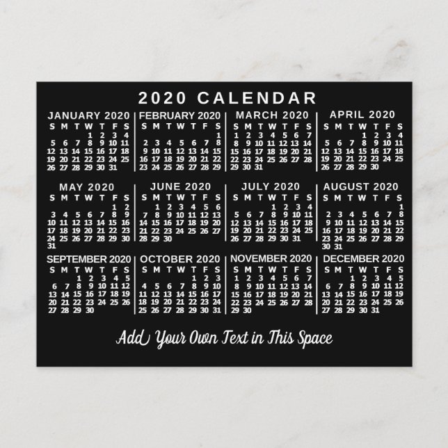 2020 Calendar (See Description for New Version)  Postcard (Front)