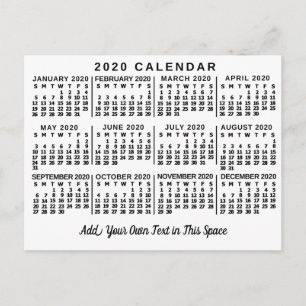 2020 Calendar (See Description for New Version) Postcard
