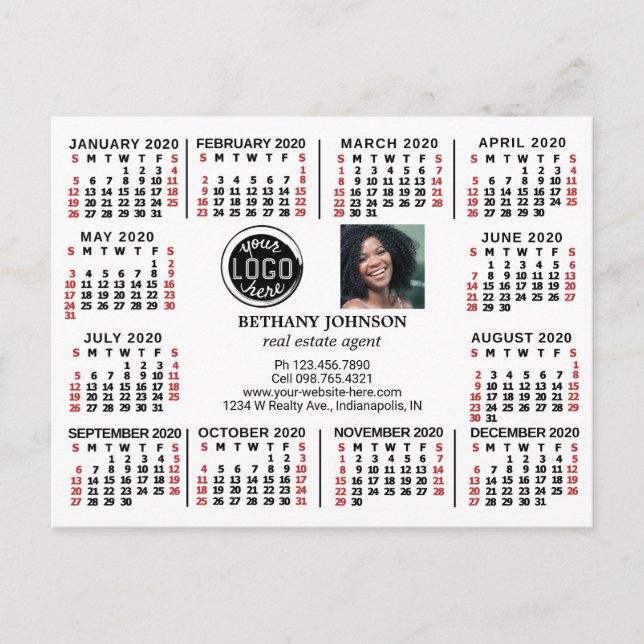 2020 Calendar (See Description for New Version) Postcard (Front)