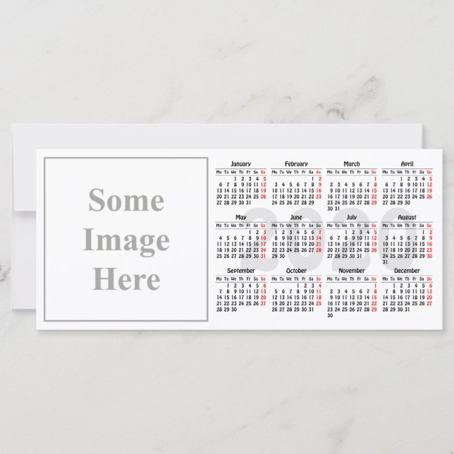2020 calendar template Flat Card (Front)