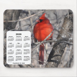 2020 Cardinal Bird Calendar by Janz Mouse Pad