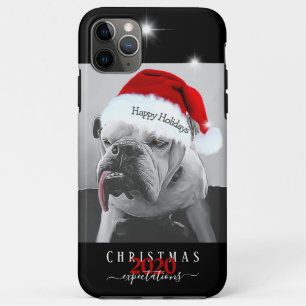 2020 Christmas expectations, Huey in Santa hat. iPhone 11 Pro Max Case