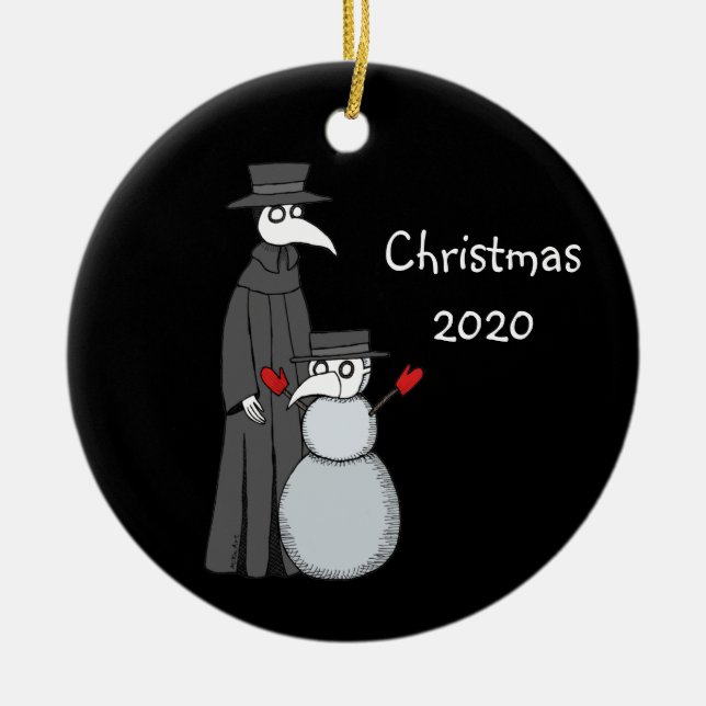 2020 Christmas ornament Plague Doctor Snowman (Front)