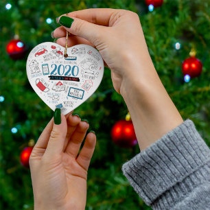 2020 Commemorative Quarantine Distance Learning Ceramic Ornament