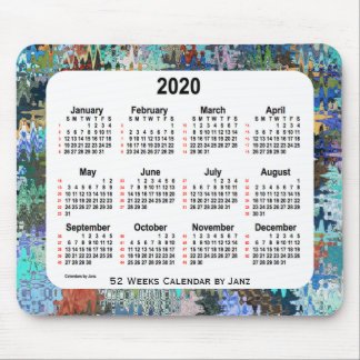 2020 Crazy Quilt 52 Weeks Calendar by Janz Mouse Pad