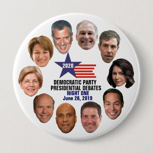 2020 Democratic Party Debates Night One 4 Inch Round Button