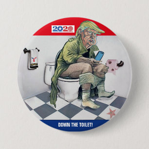 2020 Down the toilet 3 Inch Round Button