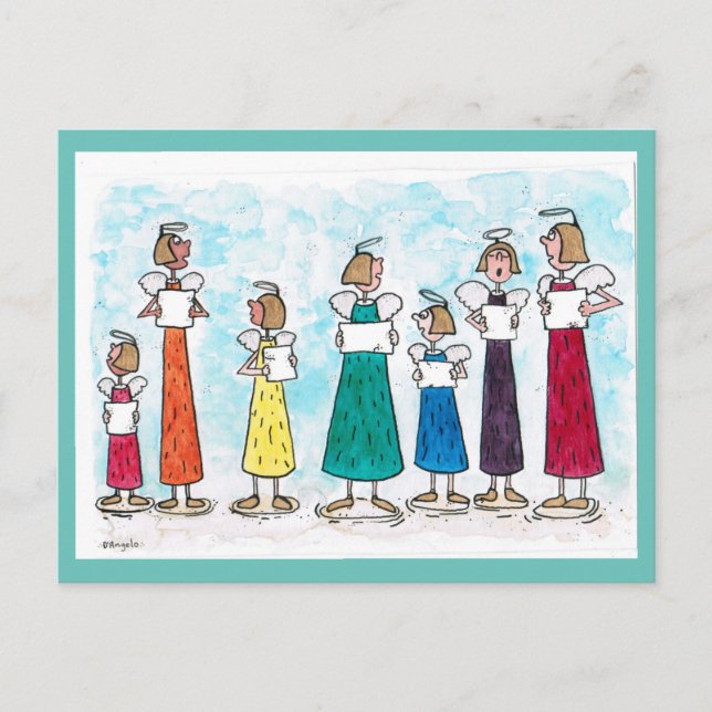 2020 fun rainbow christmas choir postcard (Front)