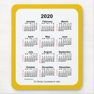 2020 Gold Two Tone 52 Week Calendar by Janz Mouse Pad