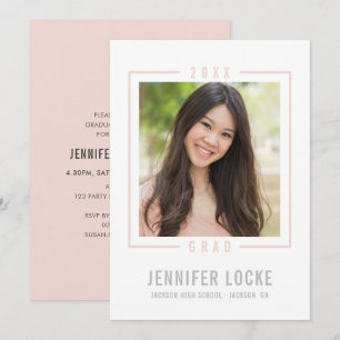 2020 GRAD INVITATION photo cadre chic blush rose p