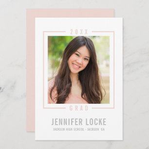 2020 GRAD INVITE photo frame chic blush pale pink