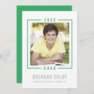 2020 GRAD INVITE photo frame modern kelly green