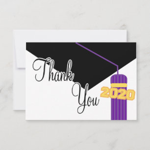2020 Graduation Cap And Tassel Thank You (Purple) Card