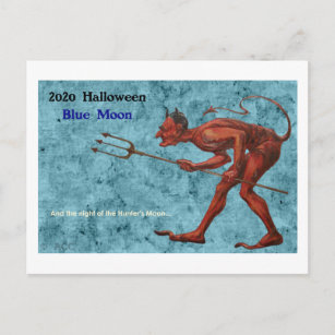 2020 Halloween Blue Moon Devil Postcard