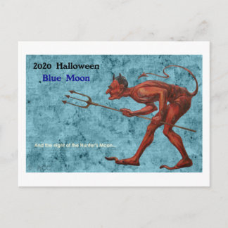 2020 Halloween Blue Moon Devil Postcard