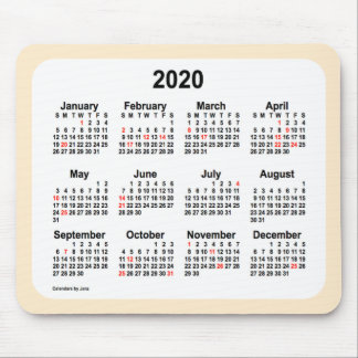 2020 Holiday Calendar by Janz Almond Mouse Pad