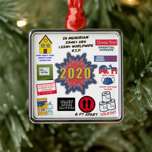 2020 In Memoriam | Quarantine Christmas Metal Ornament (Tree)