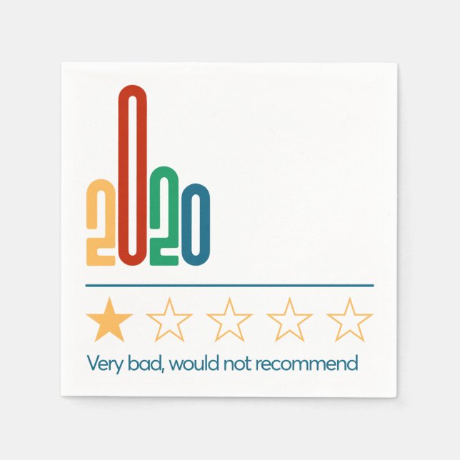 2020 is 1 Star Would Not Recommend | New Year Napkin (Front)