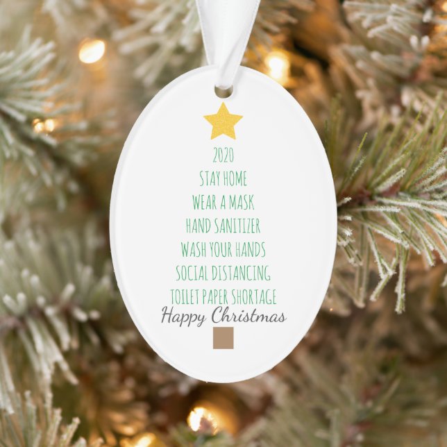 2020 Lockdown Christmas Photo Ornament (Tree)