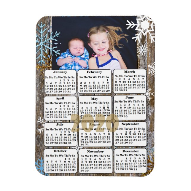 2020 MINI Calendrier Magnets avec votre photo de f (Vertical)