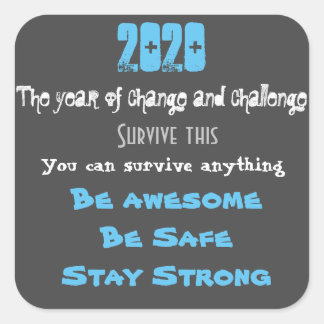2020 motivational square sticker